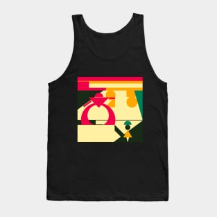 Pink Robot Battle Tank Top